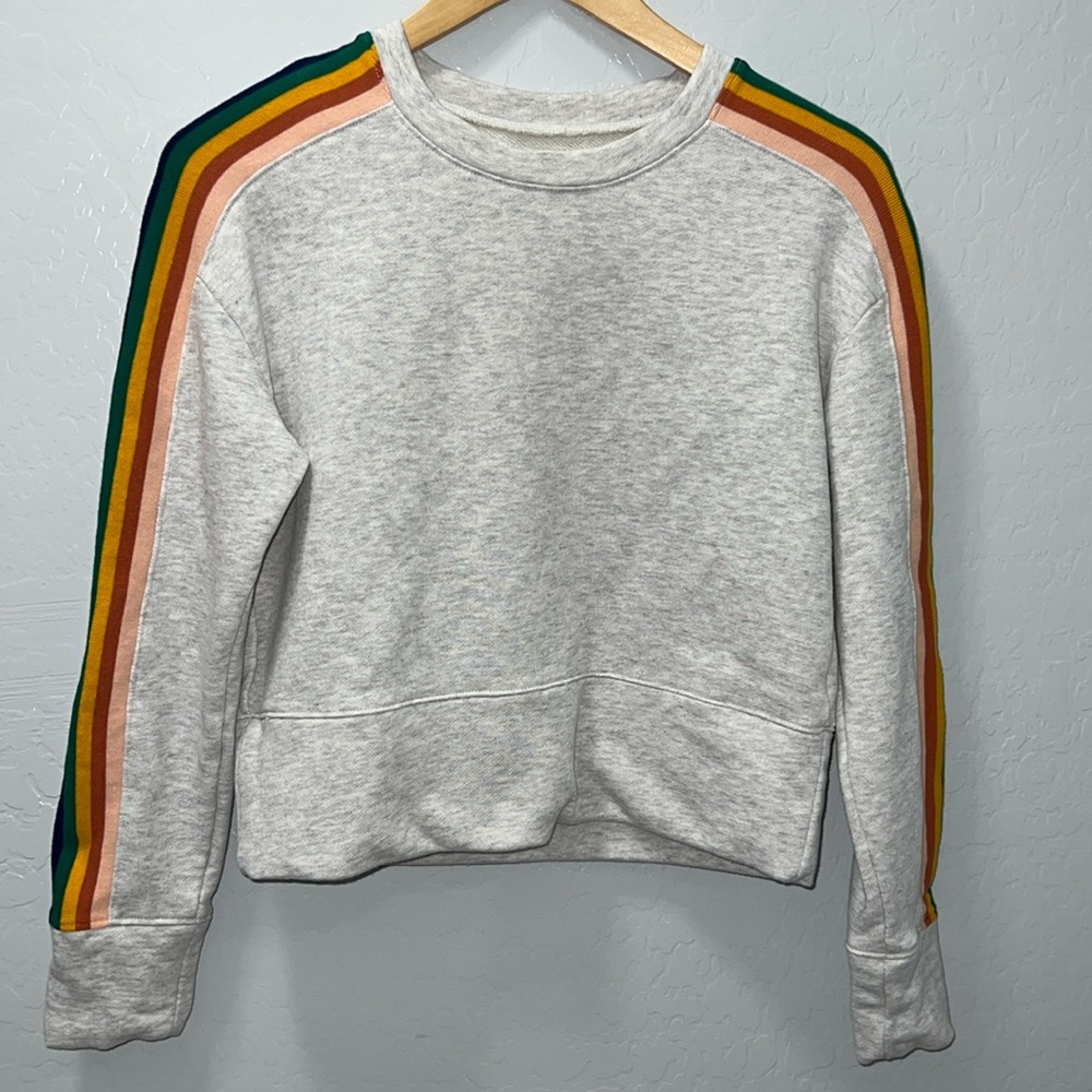 Madewell Rainbow Inset Cropped Sweatshirt - Women | Color: Yellow | Size: S